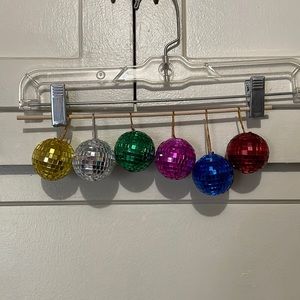 Set of 12 Multi Color Mini Disco Balls Ornaments